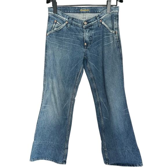 Hudson Jeans Distressed Wide Leg Mid Rise Size 32 Y2K Style - Picture 3 of 6